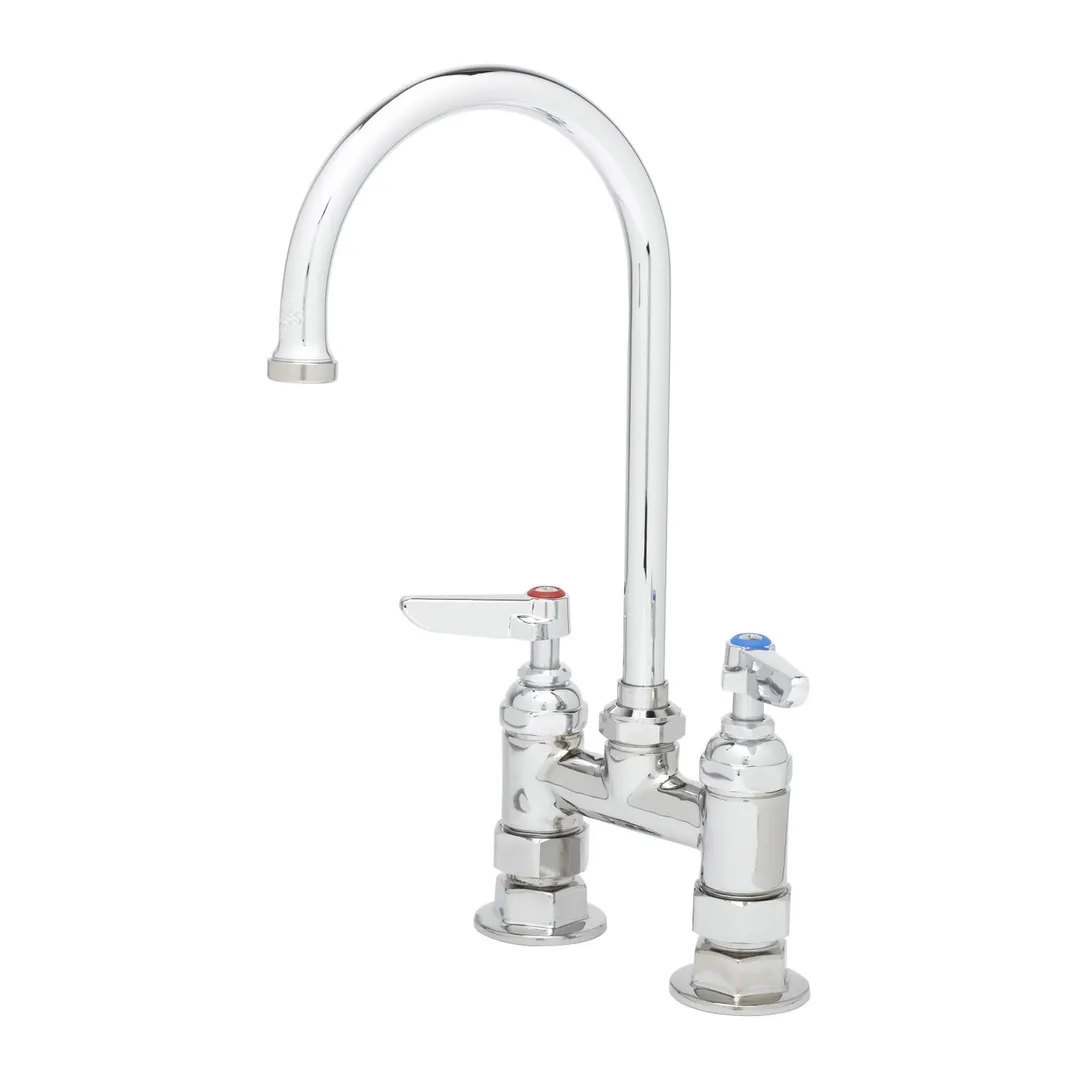 T&S Brass B-0325-CR Mixing Faucet, Deck Mount, 4" Adjustable Centers
