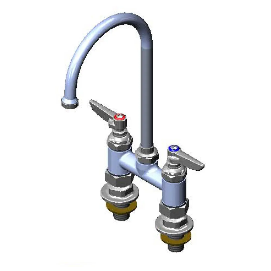T&S Brass B-0325-NPL Mixing Faucet, Deck Mount, 4" Adjustable Centers