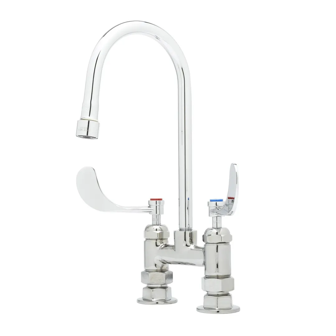 T&S Brass B-0328-CR Bar Faucet, Deck Mount, 4" C/C, with 2.2 Gpm Aerator