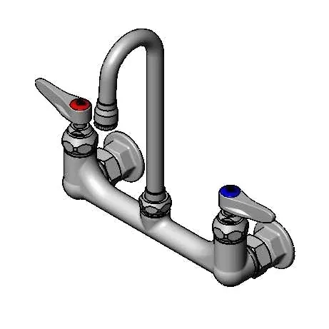 T&S Brass B-0330-01 Mixing Faucet, Wall Mount, 8" Adjustable Centers