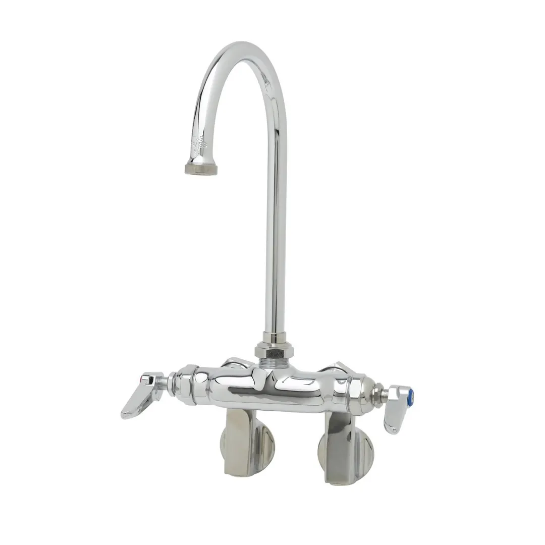 T&S Brass B-0341 Faucet, Splash Mounted, Swivel Gooseneck
