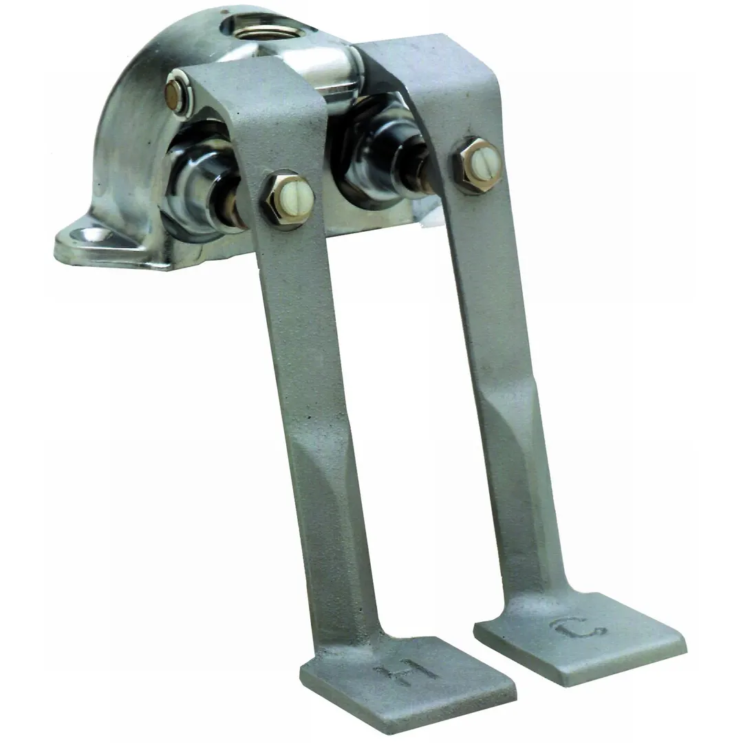 T&S Brass B-0505-SL Pedal Valve, Double, Cold & Hot Floor Mount
