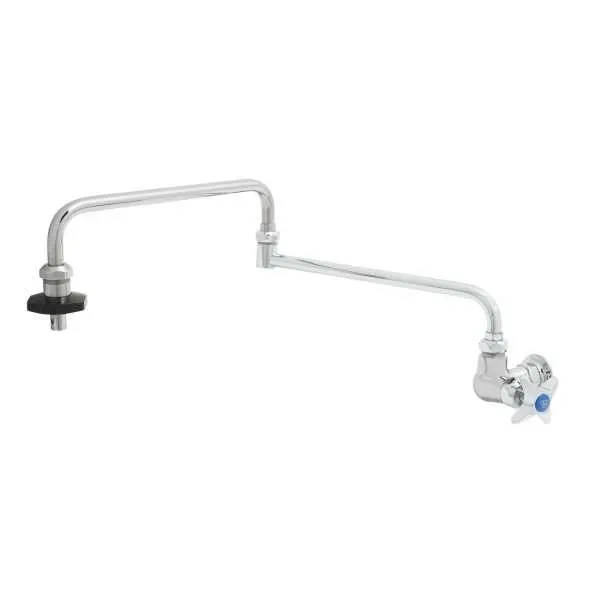 T&S Brass B-0594-CR Pot Filler Faucet, Wall Mount, Double-Jointed, 24"L