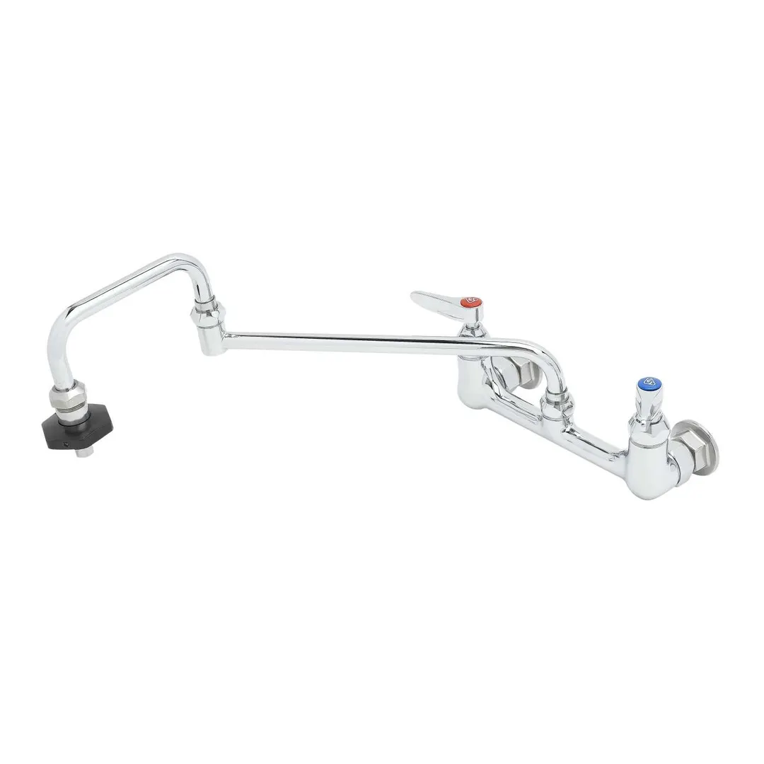 T&S Brass B-0597-LF20 Pot Filler Faucet, Wall Mount Mixing Faucet, 8" Centers