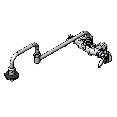 T&S Brass B-0599-CR Pantry Faucet, Double, Wall Mount, Adjustable Centers