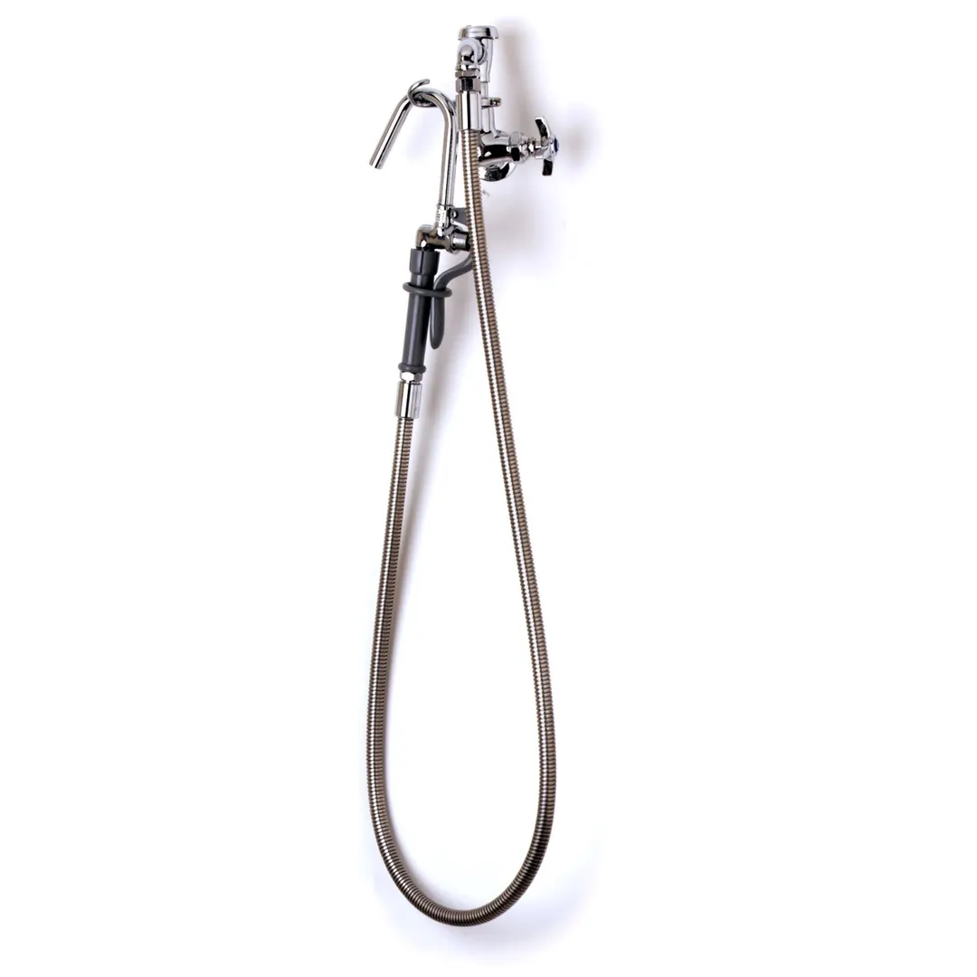 T&S Brass B-0606 Pot & Kettle Filler Assembly, Wall Mount, 3-1/2" Hook Nozzle