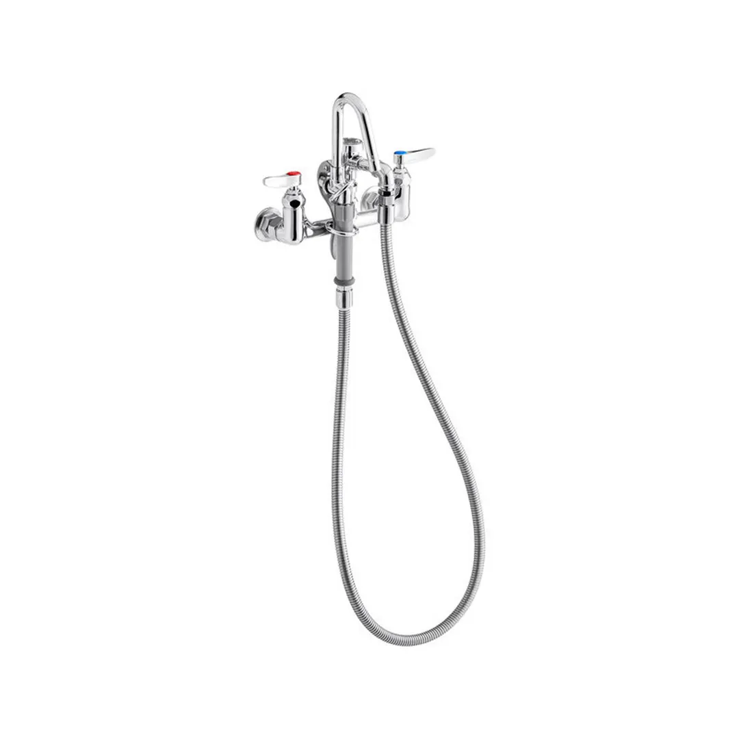 T&S Brass B-0610-60H Pot Filler Faucet, Wall Mount, 8" Centers, Single Control