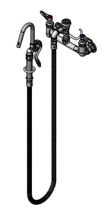 T&S Brass B-0610-CR Pot Filler, Splash/Wall Mount, 8" Oc