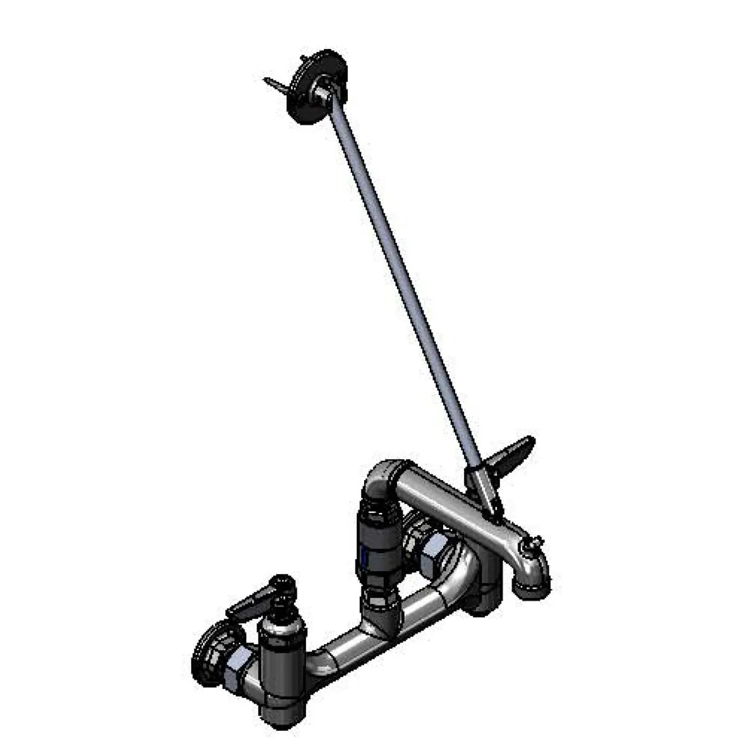 T&S Brass B-0665-BSTP-CVB Service Sink Faucet, 8" Centers, Wall Mount