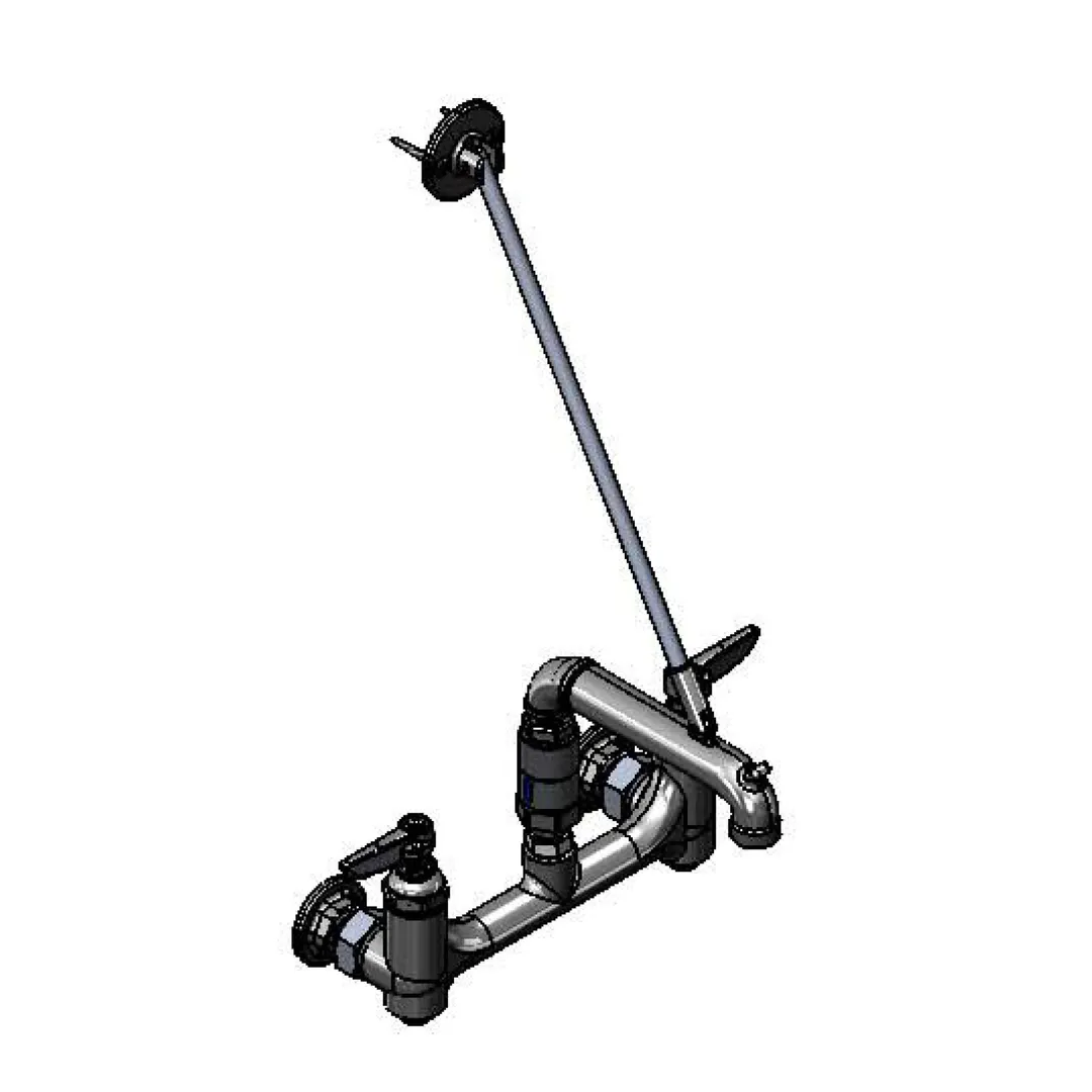 T&S Brass B-0665-BSTR-CVB Service Sink Faucet, 8" Centers, Wall Mount