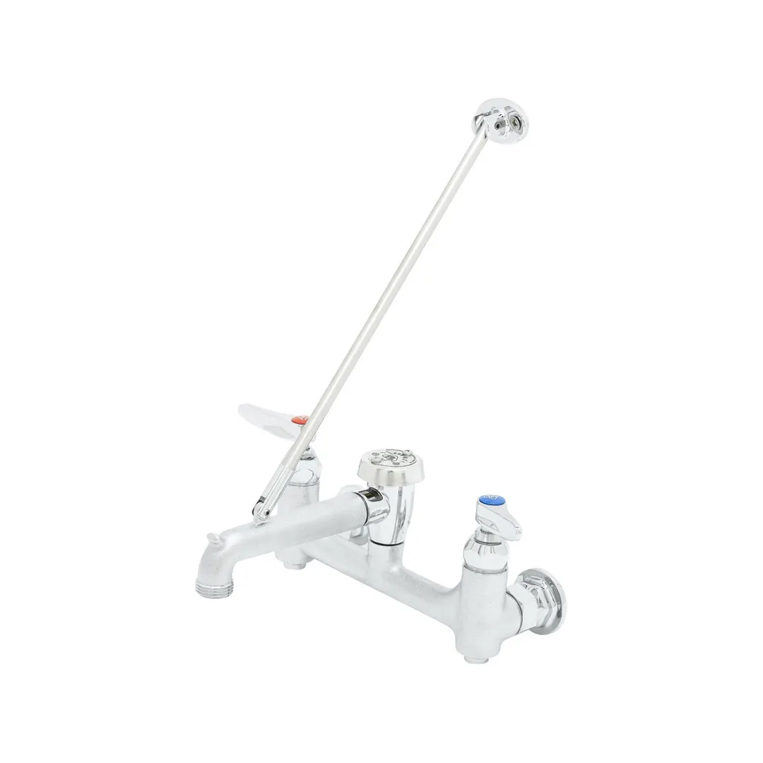 T&S Brass B-0665-BSTRM12 Service Sink Faucet, 8" Centers, Wall Mount