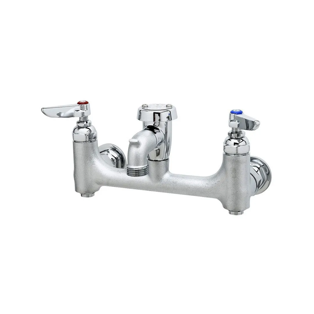 T&S Brass B-0674-CR-BSTR Sink Faucet, Wall Mount, 8" Centers