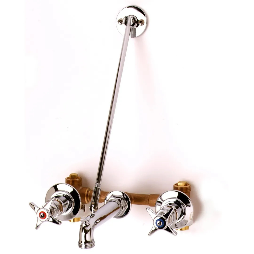 T&S Brass B-0698 Service Sink Fitting, Concealed Bypass Mixing Valve, 8" Centers