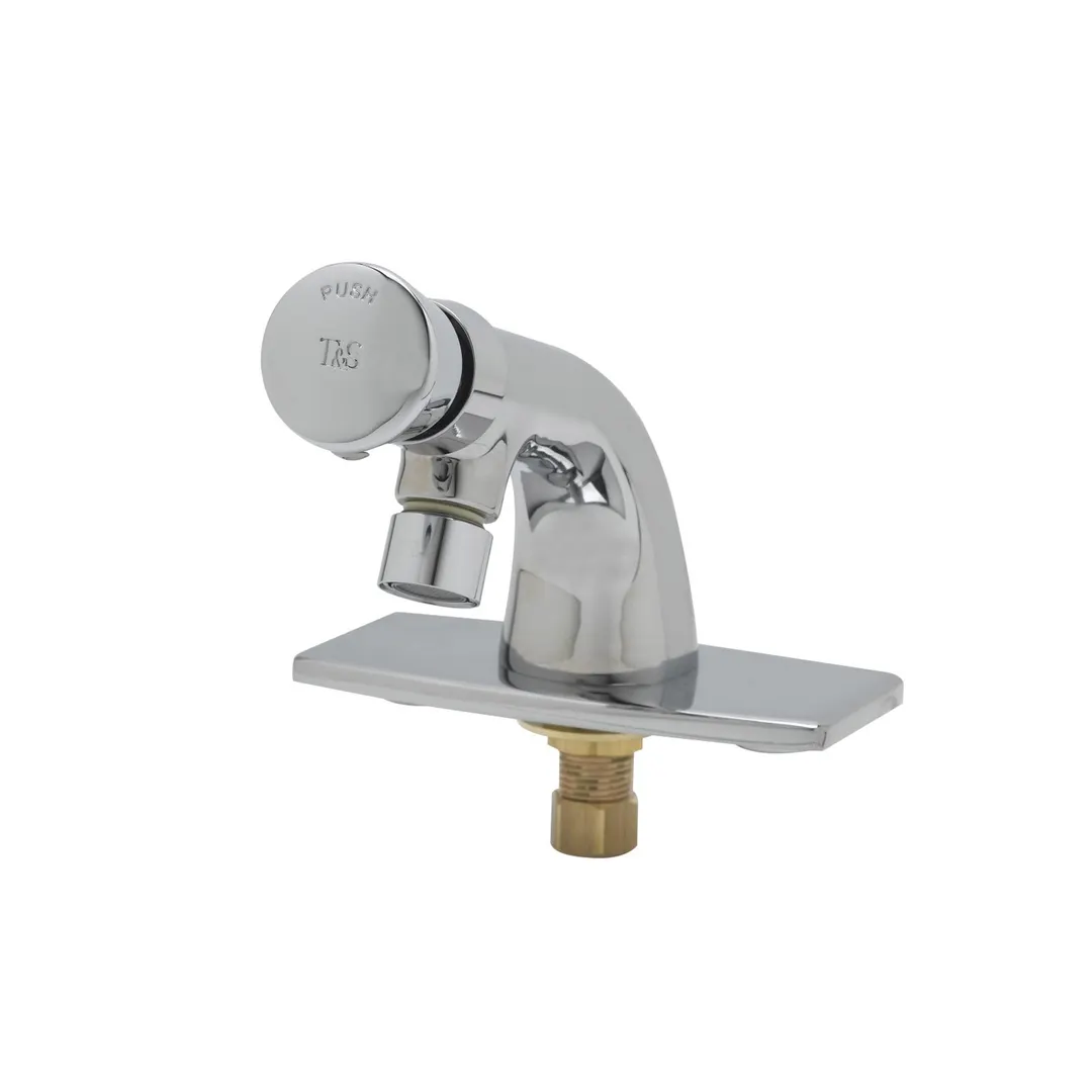 T&S Brass B-0805-VR Slow Self-Closing Faucet, Heavy Duty, Push Button