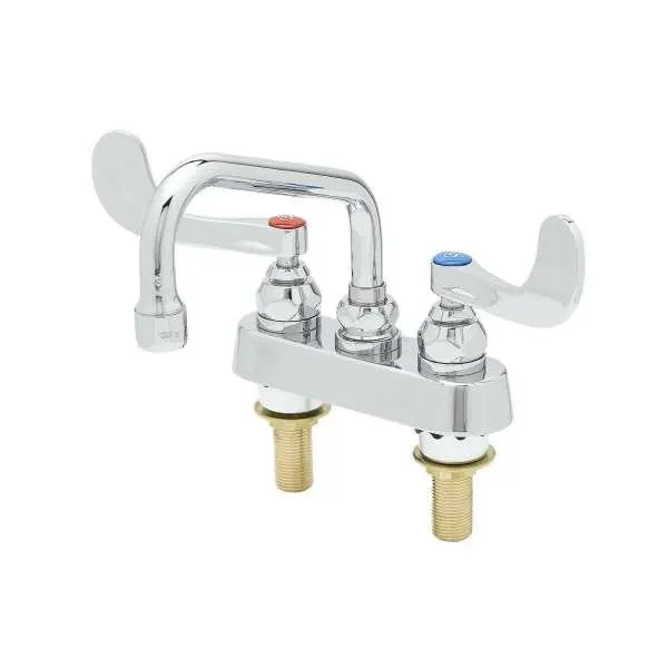 T&S Brass B-1110-XS-WH4 Workboard Mixing Faucet, Deck Mount, 4" Centers