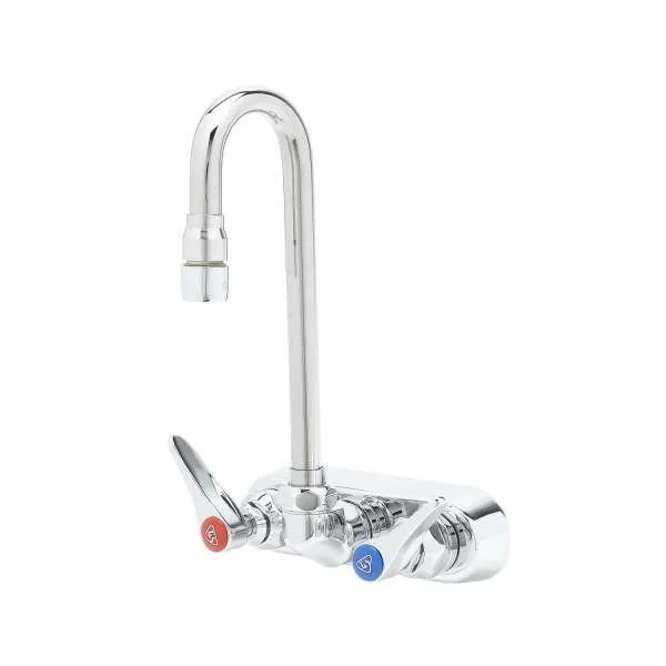 T&S Brass B-1115-132XN5CR Workboard Faucet, Wall Mount, 4" Centers