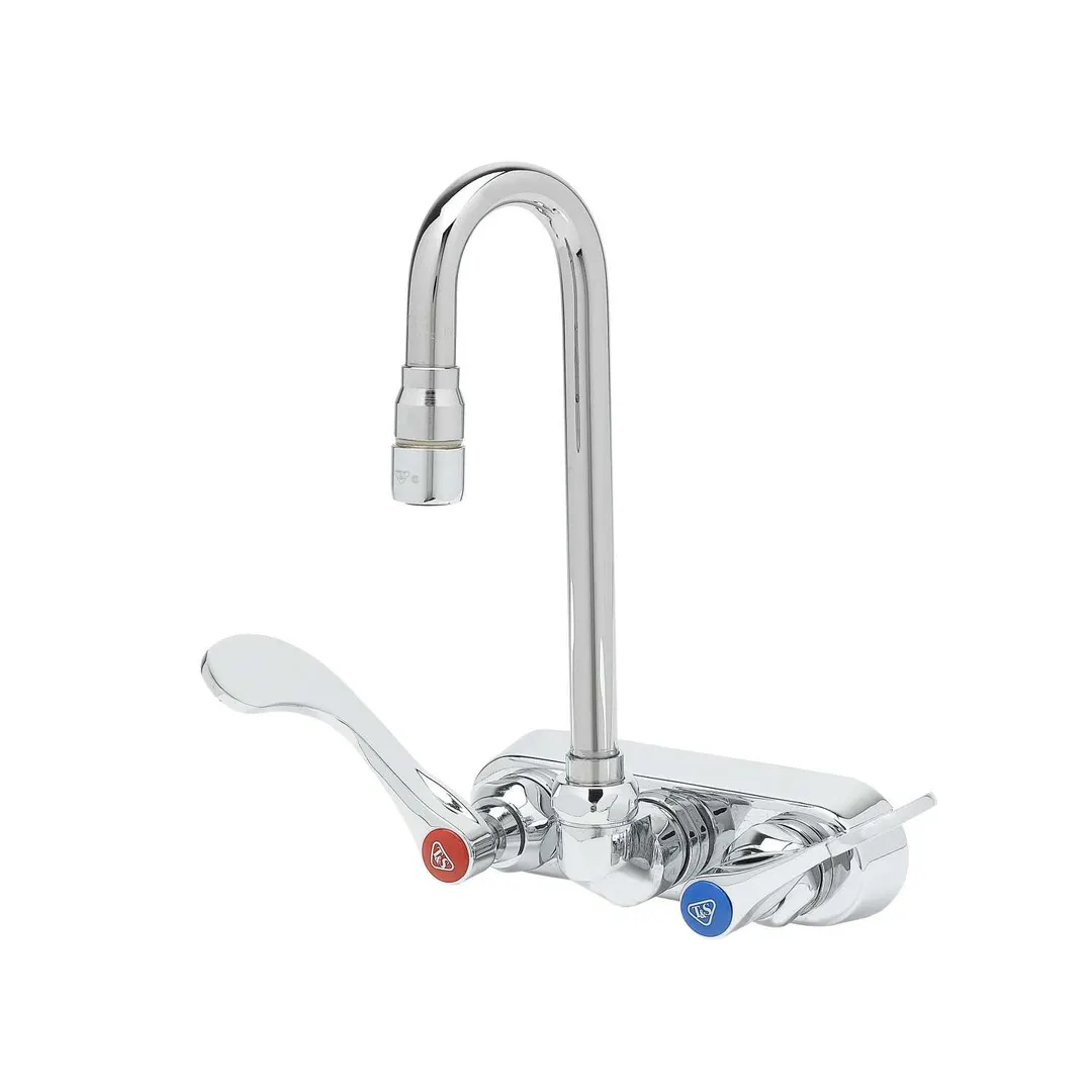 T&S Brass B-1115-132XN5Q4 Workboard Faucet, Splash/Wall Mount, 4" Oc