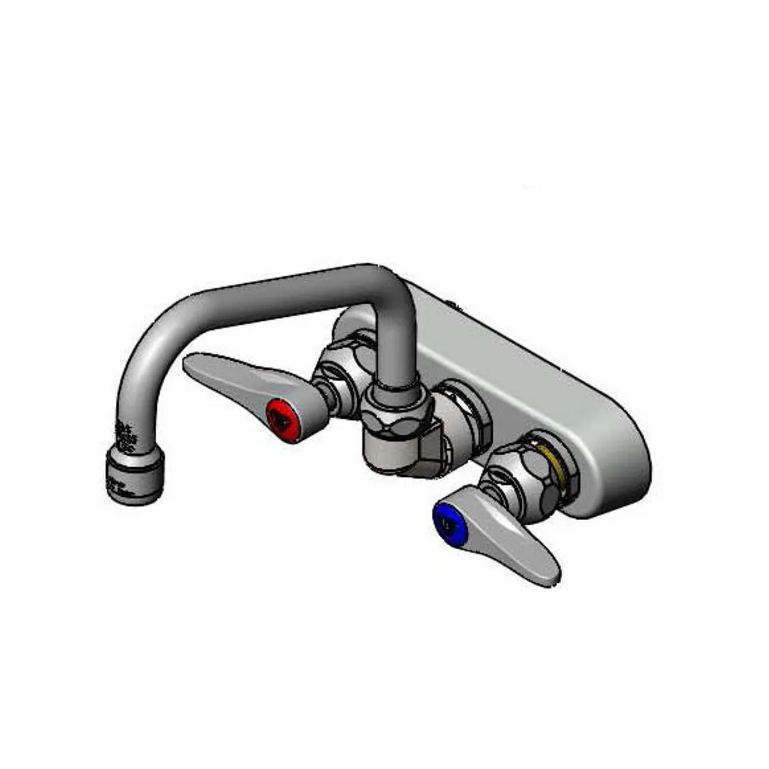 T&S Brass B-1115-XS-F12 Workboard Faucet, Deck Mount, 4" Oc