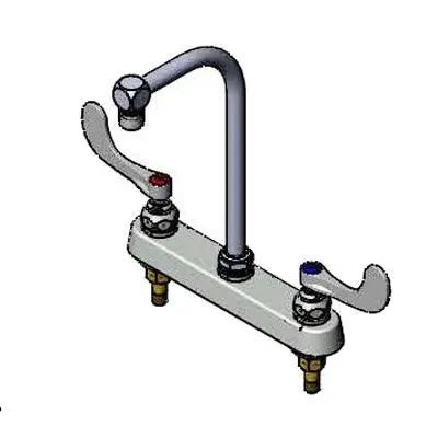 T&S Brass B-1120-04 Workboard Faucet, Deck Mount with 8" Centers