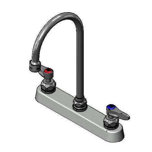 T&S Brass B-1120-5X-V22CR Workboard Mixing Faucet, Deck Mount, 8" Centers