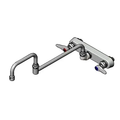 T&S Brass B-1137 Faucet, 18" Double-Jointed Nozzle, Splash Mounted