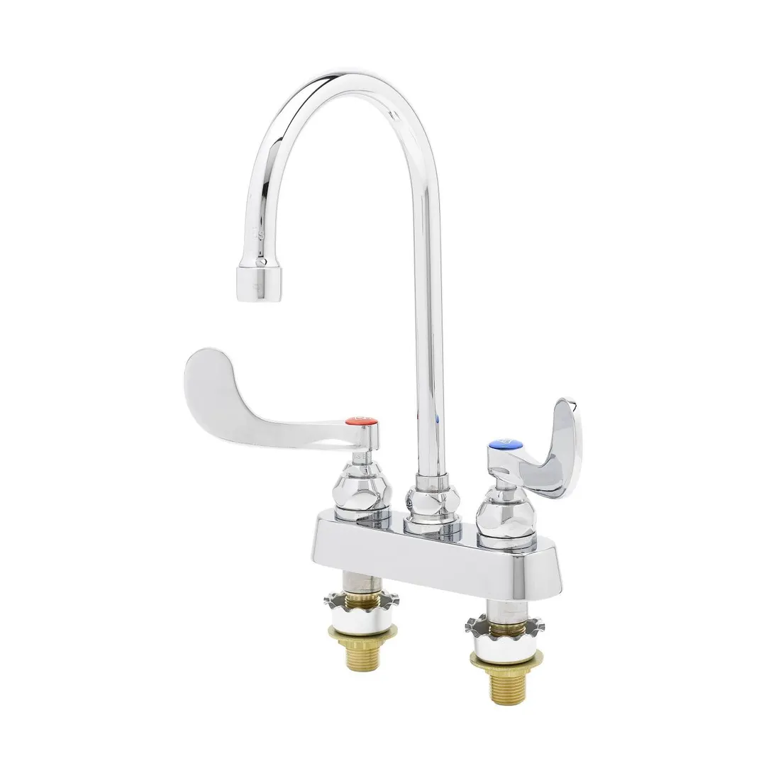 T&S Brass B-1141-04XS-F12 Workboard Faucet, Deck Mount, 4" Oc