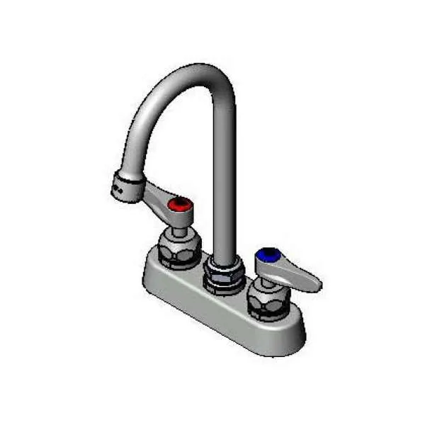 T&S Brass B-1141-2-V22-CR Workboard Mixing Faucet, Deck Mount, 4" Centers