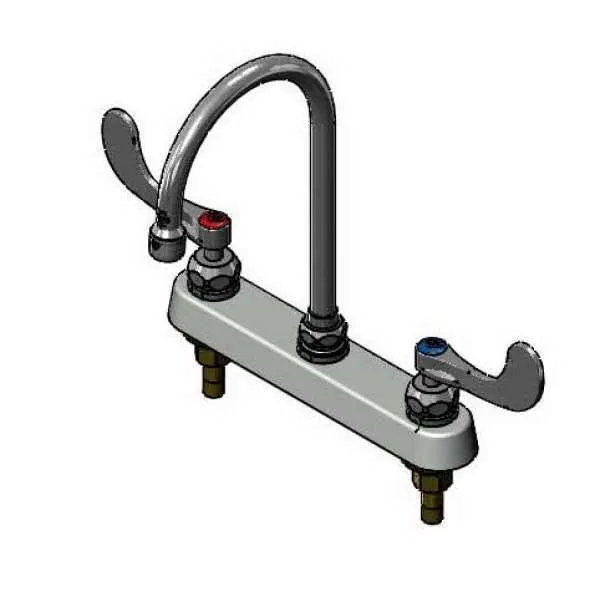 T&S Brass B-1142-04-CR Workboard Mixing Faucet, Deck Mount, 8" Centers