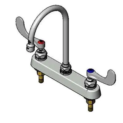 T&S Brass B-1142-04 Workboard Mixing Faucet, Deck Mount, 8" Centers