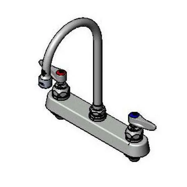 T&S Brass B-1142-VF05 Workboard Mixing Faucet, Deck Mount, 8" Centers