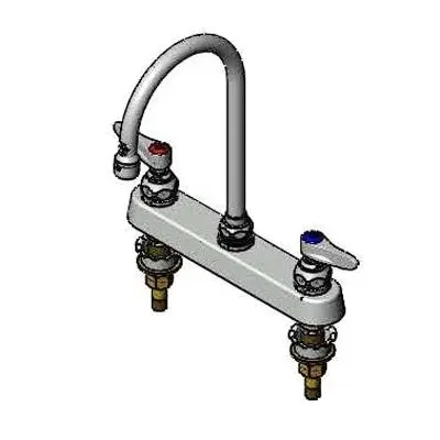 T&S Brass B-1142-XS Workboard Mixing Faucet, Deck Mount, 8" Centers