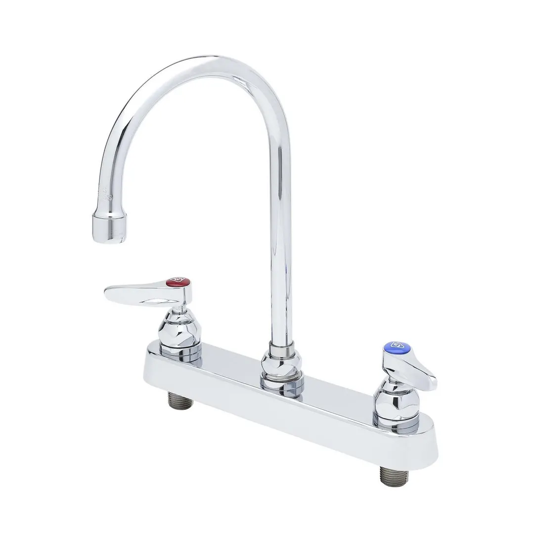 T&S Brass B-1142 Workboard Mixing Faucet, Deck Mount, 8" Centers