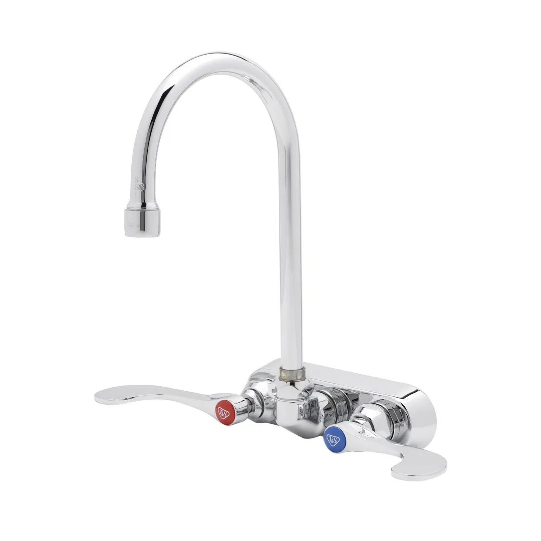 T&S Brass B-1146-04XS-F12 Workboard Faucet, Wall Mount, 4" Centers