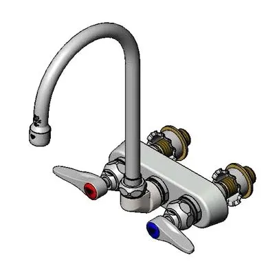 T&S Brass B-1146-XS Workboard Faucet, Wall Mount, 4" Centers