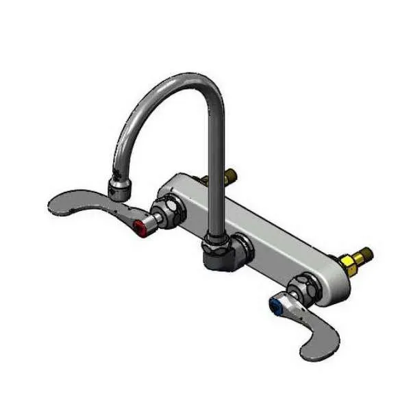 T&S Brass B-1147-04-CR Workboard Faucet, Wall Mount, 8" Centers