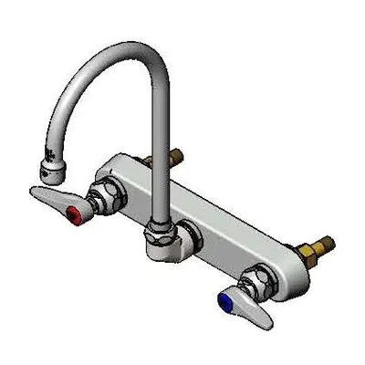 T&S Brass B-1147 Faucet, Gooseneck Nozzle, Splash Mounted