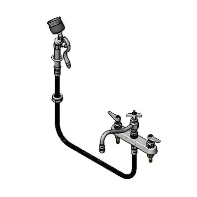 T&S Brass B-1152-092A Faucet Workboard, Deck Mount, 8" Centers, 8" Swing Nozzle