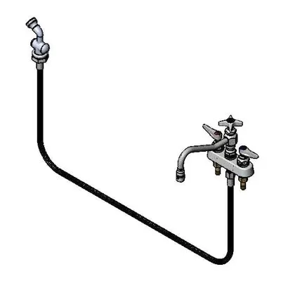 T&S Brass B-1152 Faucet Workboard, 8" Swing Nozzle, Deck Mounted, Bronze Body