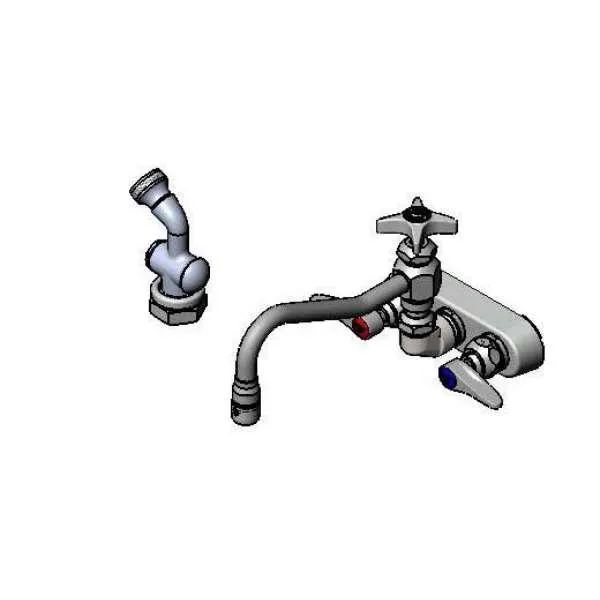 T&S Brass B-1156-CR Workboard Mixing Faucet, Wall Mount, 4" Centers