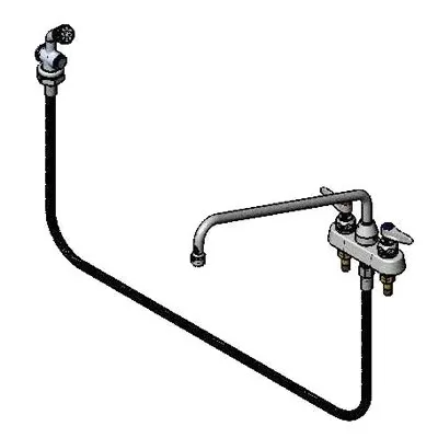 T&S Brass B-1171-01 Faucet Workboard, Deck Mount, 4" Centers, 16" Swing Nozzle