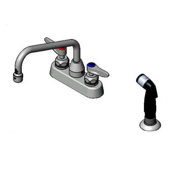 T&S Brass B-1171-CR Workboard Mixing Faucet, Deck Mount, 4" Centers