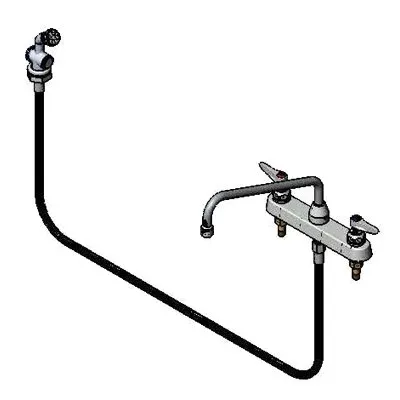 T&S Brass B-1172-01 Workboard Mixing Faucet, Deck Mount, 8" Centers