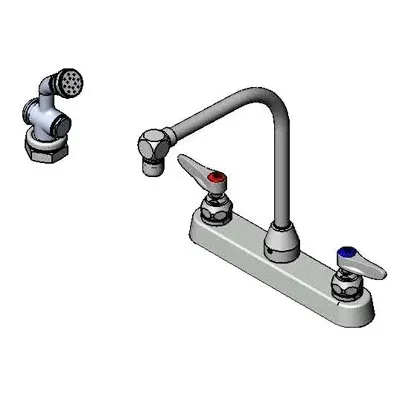 T&S Brass B-1173-101-48H Faucet Workboard, Deck Mount, 8" C/C, Swing Nozzle