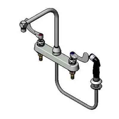 T&S Brass B-1175 Workboard Faucet, Deck Mount, 8" Centers