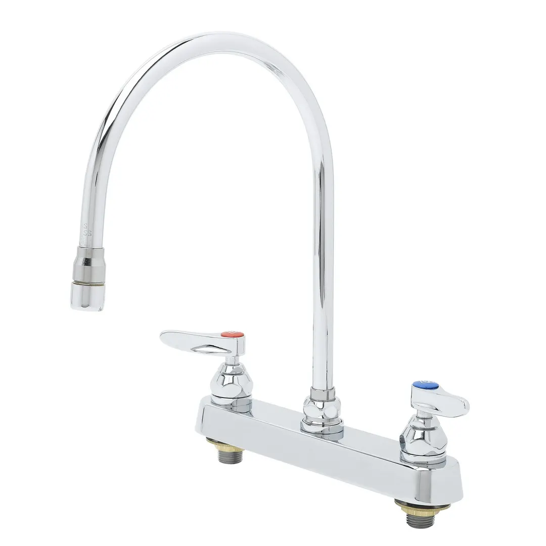 T&S Brass B-1194-QT-A22 Workboard Mixing Faucet, Deck Mount, 8" Centers