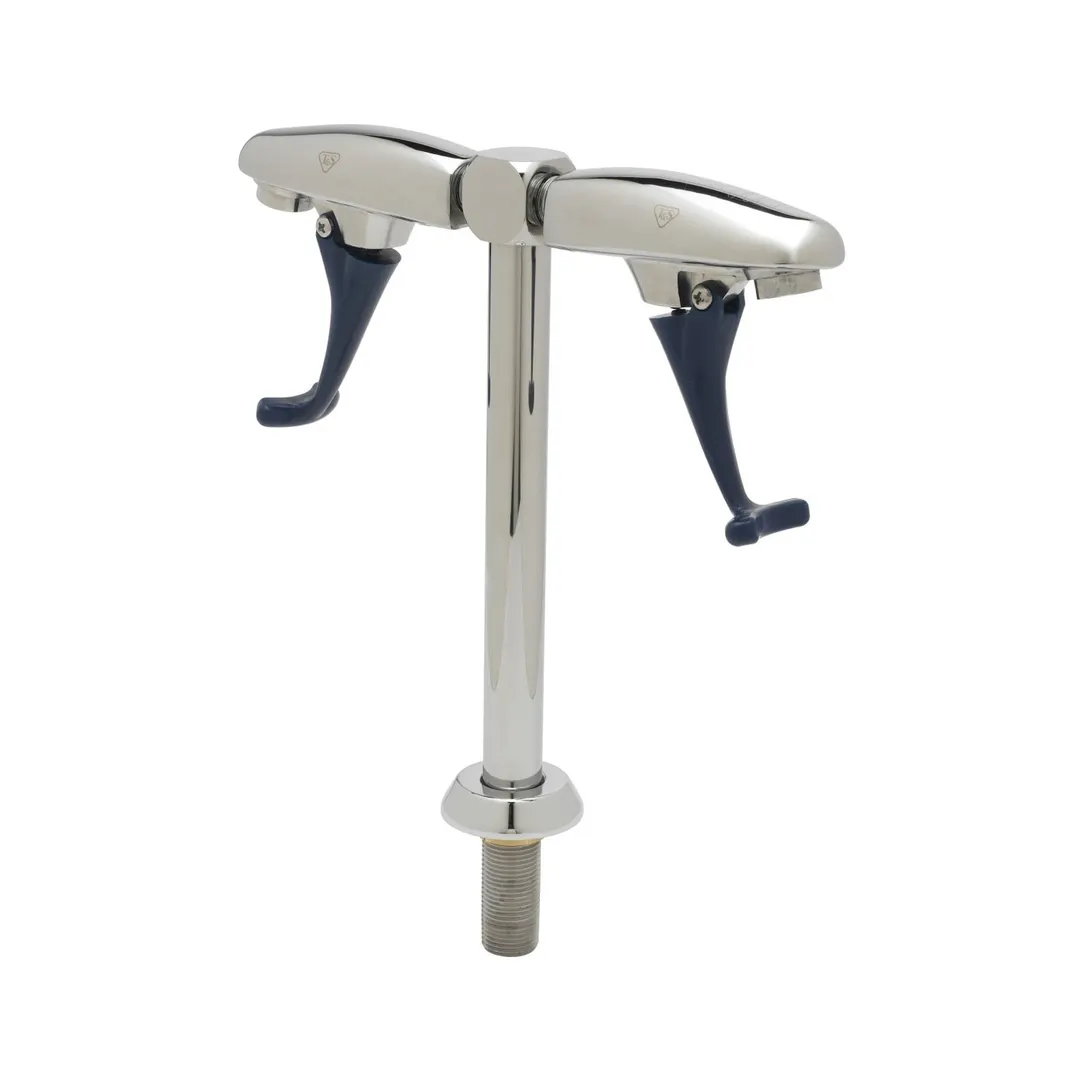 T&S Brass B-1215-12 Double Glass Filler Faucet, 12" Deck Mount Pedestal