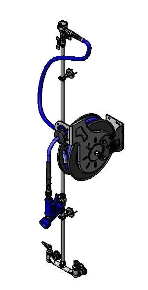 T&S Brass B-1433-713202QD Hose Reel Assembly, Open, 3/8" X 35 Ft. Hose