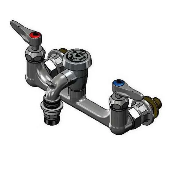 T&S Brass B-2271-POL-CR Service Sink Faucet, Wall Mount, 8" Adjustable Centers