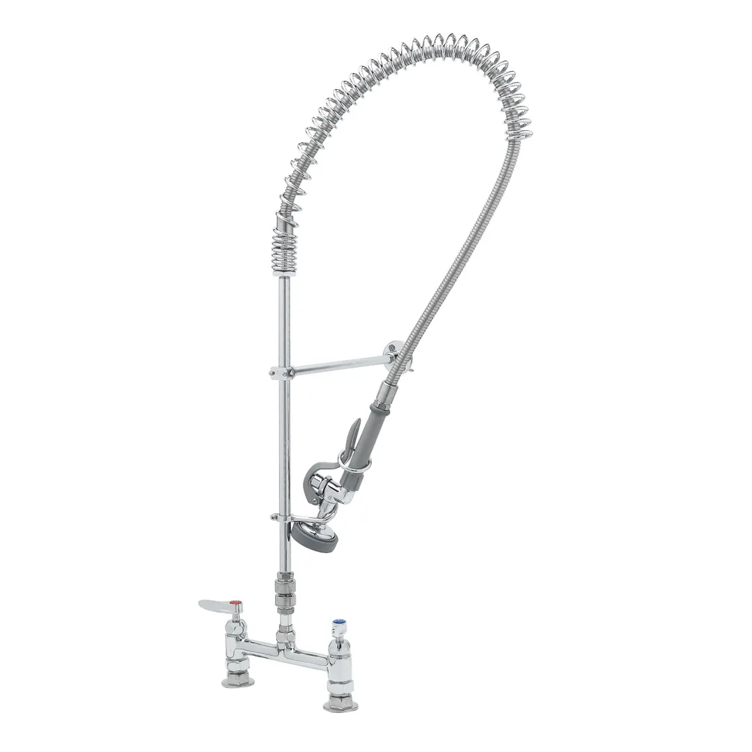 T&S Brass B-2277-01-CR Easyinstall Pre-Rinse Unit, Deck Mount Base, 8" Center
