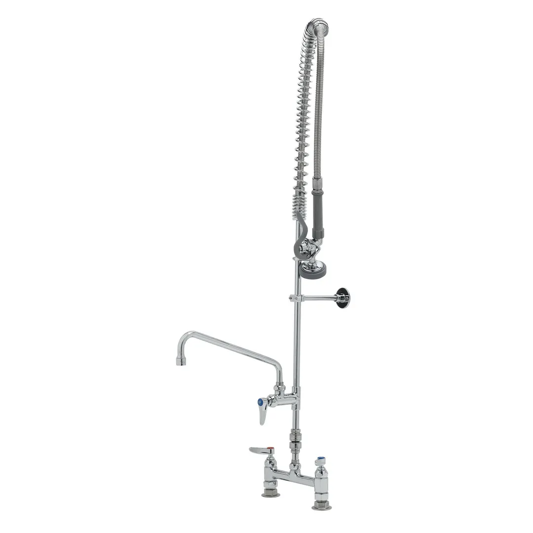 T&S Brass B-2277-01 Easyinstall Pre-Rinse Unit, Deck Mount Base, 8" Center